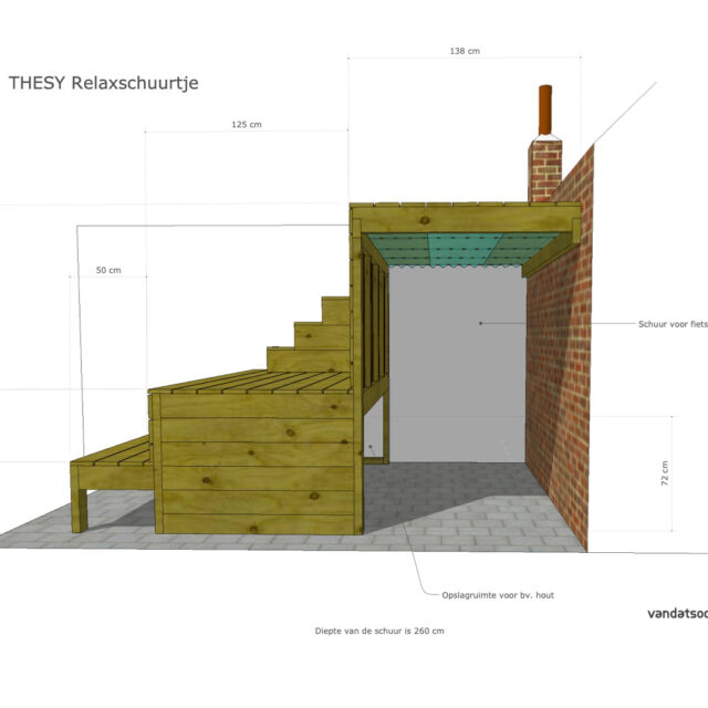 maattekening schuurontwerp Oosterbeek